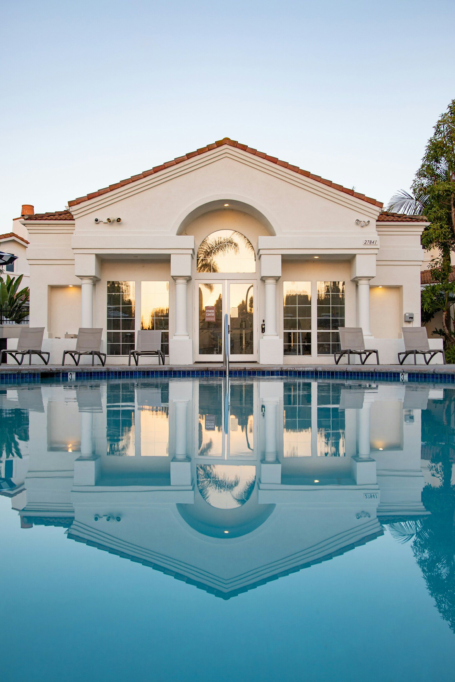 Luxury villa with pool and columns